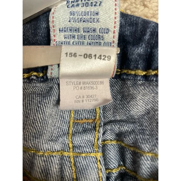 True Religion Bootcut Low Rise Jeans Metallic / Sparkle Painted Pockets Size 27 - Picture 8 of 9